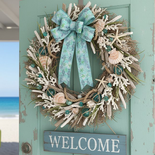 Fish and shells satin ribbon (Creator Uploaded)