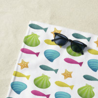 Fish and Shells Seaside Pattern Monogram
