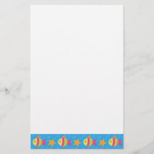 Fish And Starfish Cartoon Pattern Stationery
