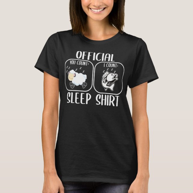 Fish angler sleeping shirt counting sheep (Front)