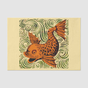 Fish Antique Tile Old art ancient de morgan art Tissue Paper