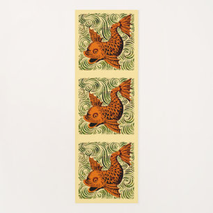 Fish Antique Tile Old art ancient Yoga Mat