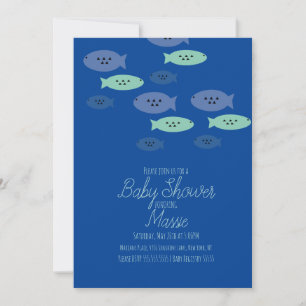 Fish Aquarium Blue Baby Shower Invitation