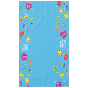 Fish Aquarium Cute First Birthday Table Cloth