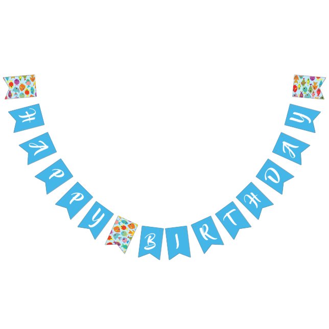 Fish Aquarium Happy Birthday Bunting Banner (All)
