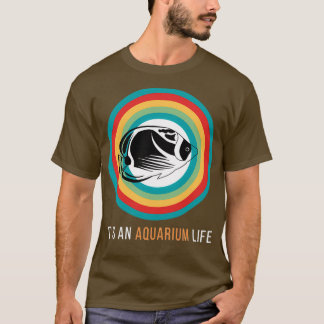 Fish aquarium rainbow retro circle T-Shirt