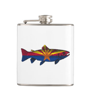 Fish Arizona Flag Trout Hip Flask