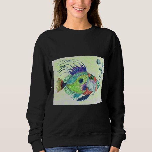 Fish Art By Sharon Cummings Sweatshirt (Front)