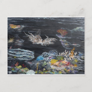 Fish art on postcard