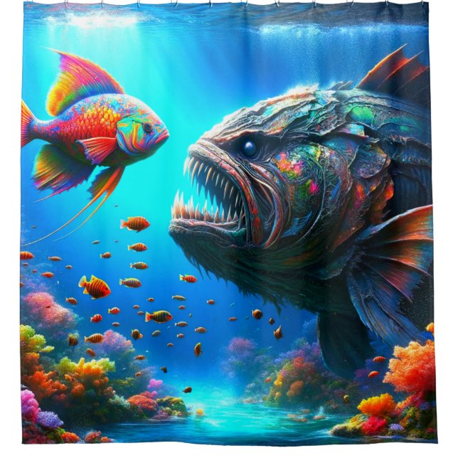 Fish Art Shower Curtain (Front)