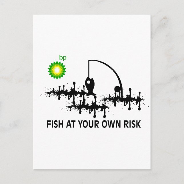 FISH AT YOUR OWN RISK POSTCARD (Front)