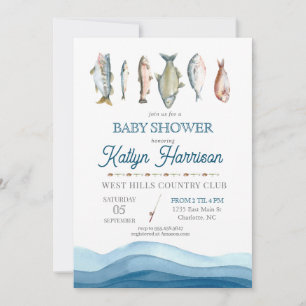 Fish Baby Shower Invitation, Fishing baby shower Invitation