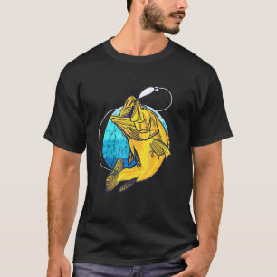 Fish Bass Fisherman Freshwater Fishing Team Fly Fi T-Shirt