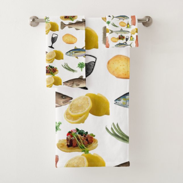 Fish Bathroom Towel Sets (Insitu)