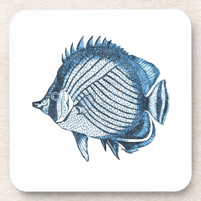 Fish beach nautical ocean coastal sea blue coaster (Front)