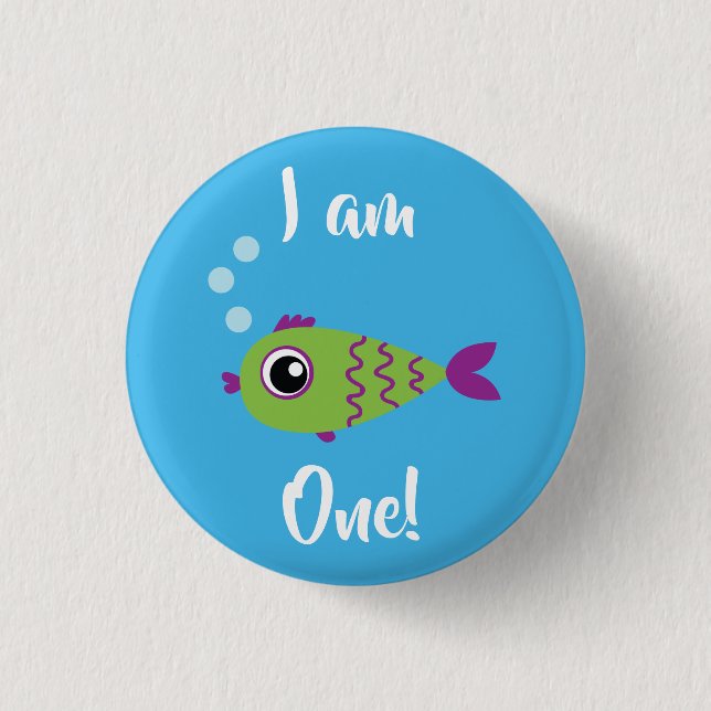 Fish Birthday Party Under the Sea 3 Cm Round Badge (Front)