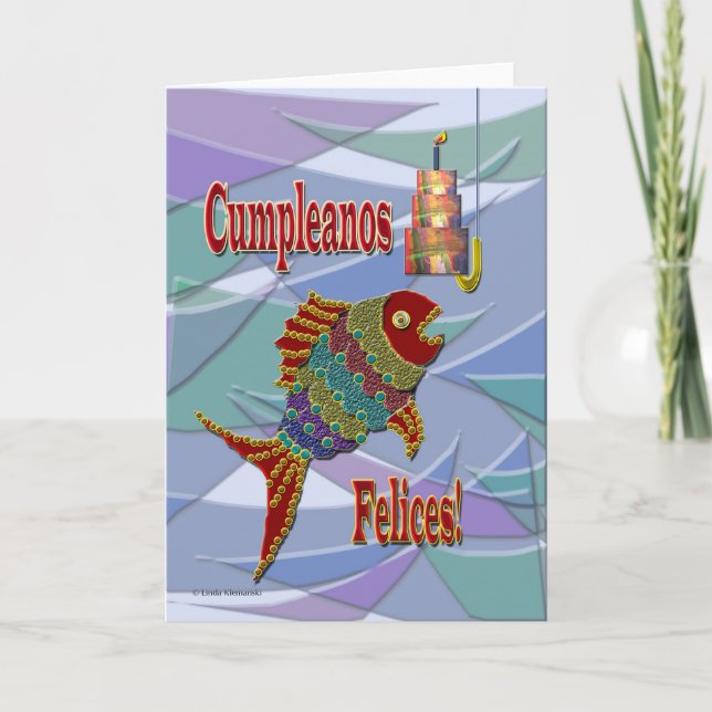 Fish Birthday Spanish/Mexican/Latino Card (Front)
