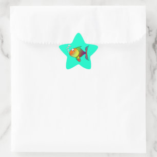 Fish: Blowing Bubbles Classic Round Sticker