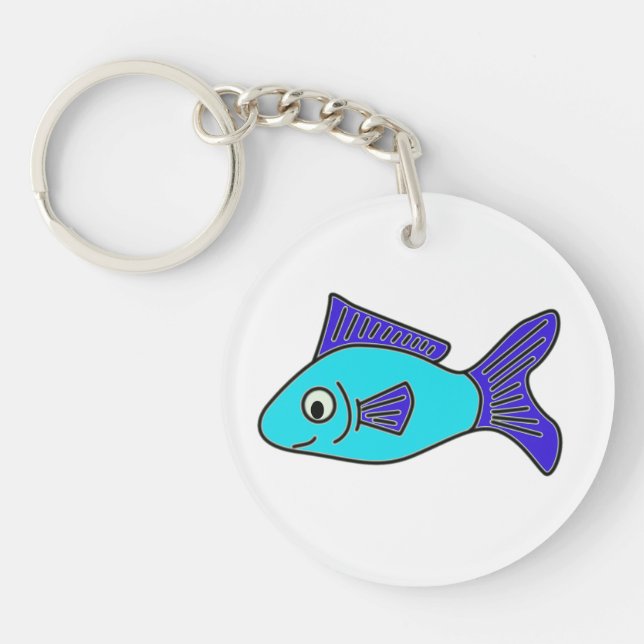 Fish, blue key ring (Front)