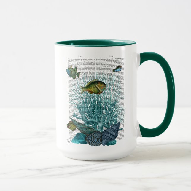 Fish, Blue Shells and Corals Mug (Right)