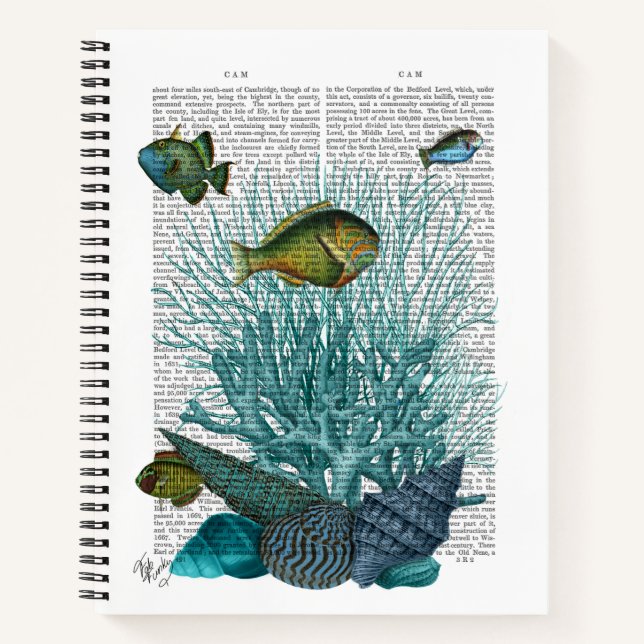 Fish, Blue Shells and Corals Notebook (Front)