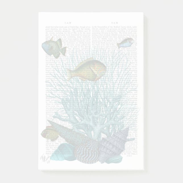 Fish, Blue Shells and Corals Post-it Notes (Front)