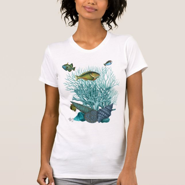 Fish Blue Shells and Corals T-Shirt (Front)