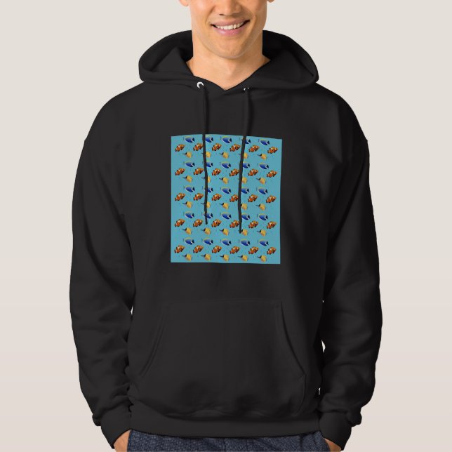 Fish Blue Tang And Rabbit Fish Active Hoodie (Front)