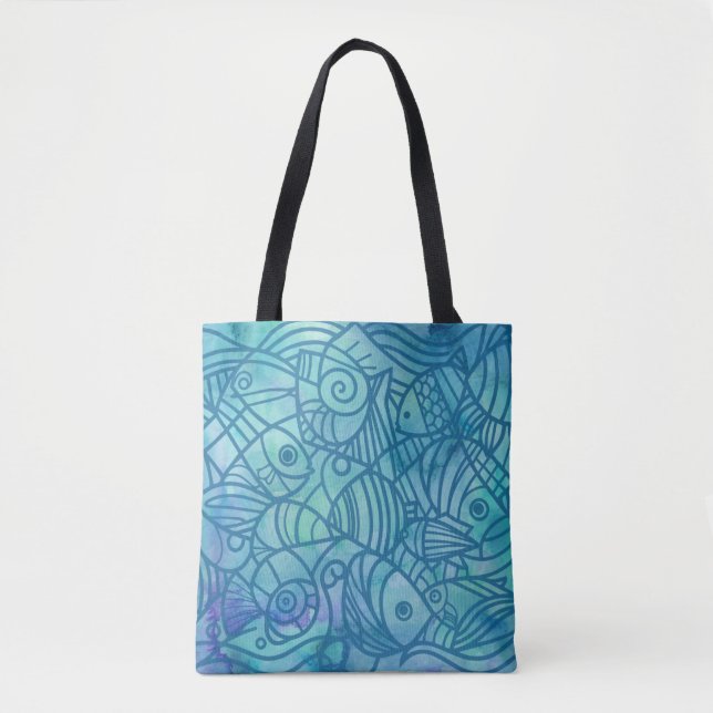 Fish Blues Tote Bag (Front)