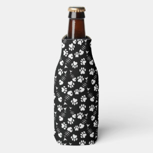 fish bone cat print pattern bottle cooler