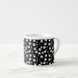 fish bone cat print pattern espresso cup