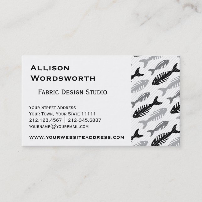 Fish Bone - Seafood on the Menu Business Card (Front)
