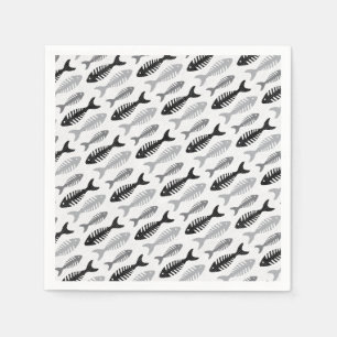 Fish Bone Soup Retro Pattern Napkin