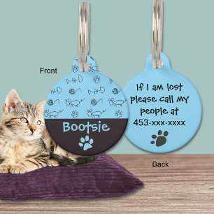 Fish Bones and Mice Cat Pet Tag