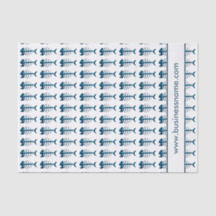 Fish Bones Pattern Custom Text Tissue Paper