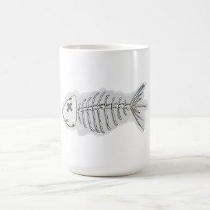 Fish Bones Skeleton Halloween Coffee Mug