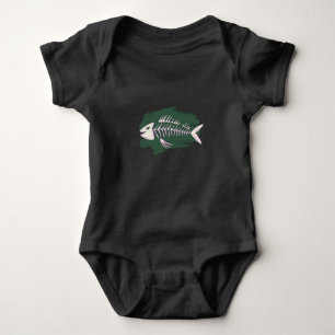 Fish Bones Traditional Tattoo Baby Bodysuit