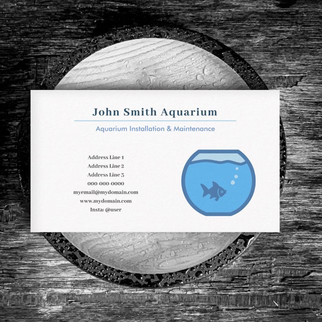 Fish Bowl & Aquarium Installation & Maintenance Business Card (Fish Bowl & Aquarium Installation & Maintenance Business Card)