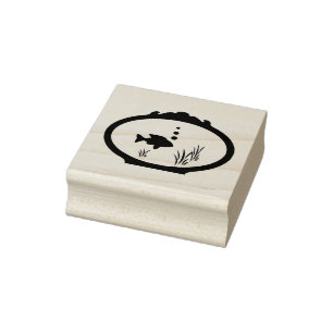 Fish Bowl Wood Art Stamp