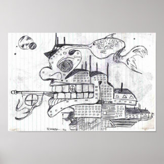 Fish building of war poster