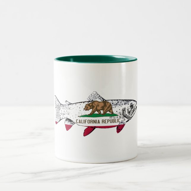Fish California Trout Two-Tone Coffee Mug (Center)