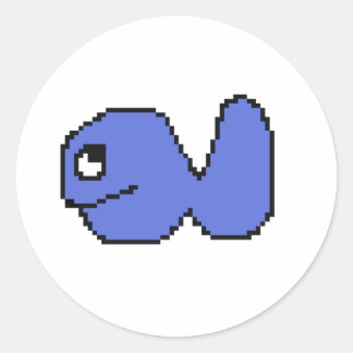 fish cartoon classic round sticker