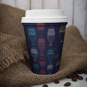 Fish Cartoon Pattern Paper Cups