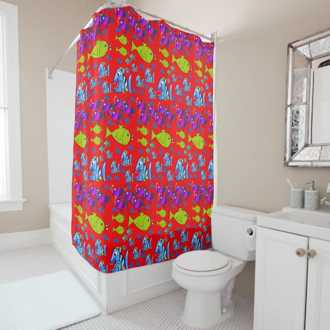 Fish childrens shower curtain (In Situ)