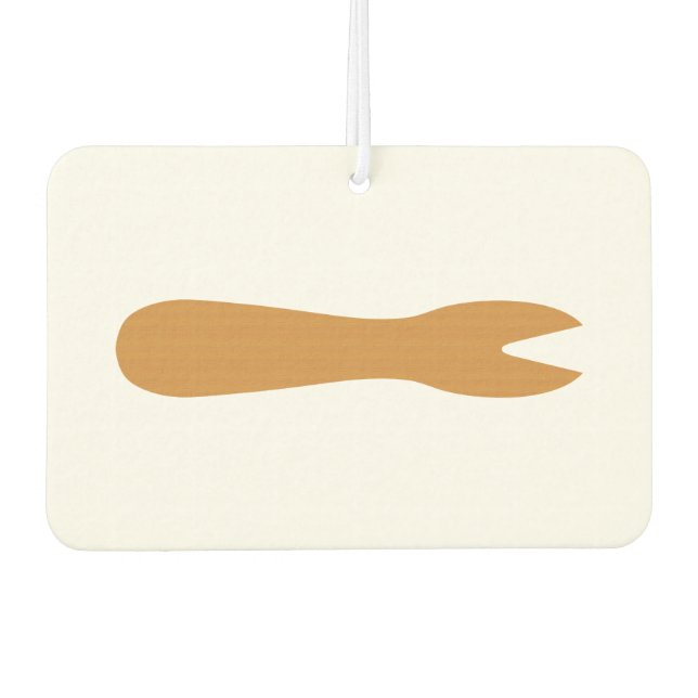 Fish & Chips Shop Wooden Fork Car Air Freshener (Front)