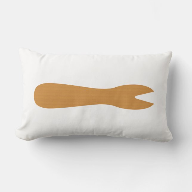 Fish & Chips Shop Wooden Fork Lumbar Cushion (Front)
