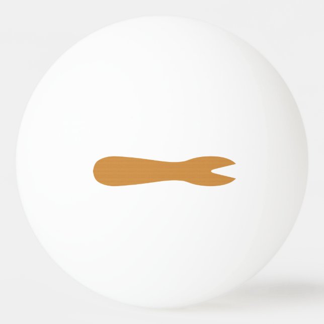 Fish & Chips Shop Wooden Fork Ping Pong Ball (Front)