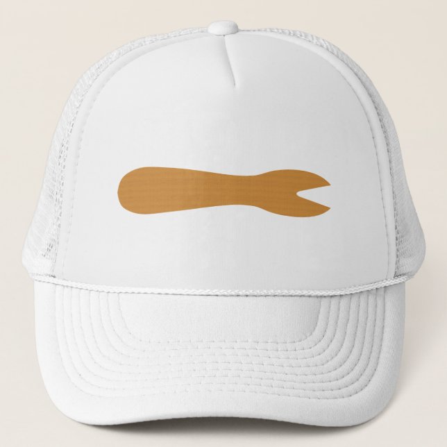 Fish & Chips Shop Wooden Fork Trucker Hat (Front)