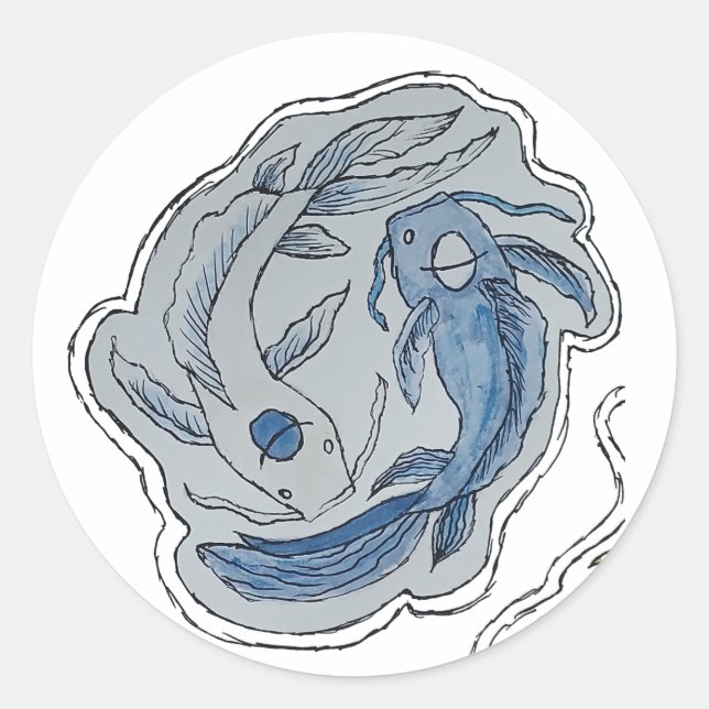 Fish.. Classic Round Sticker (Front)