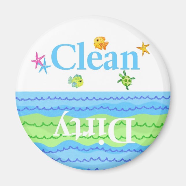 Fish Clean Dirty Dishwasher Magnet (Front)